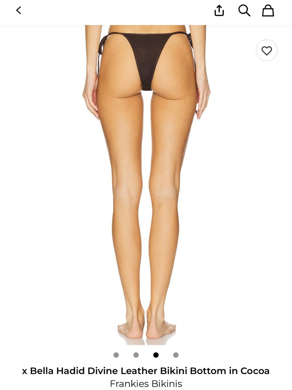 Frankie's Bikinis Leather Bikini Bottom in Cocoa Brown